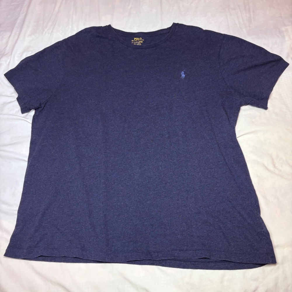 Polo Ralph Lauren Mens XL Heather Blue Short Sleeve Pony Logo T-Shirt